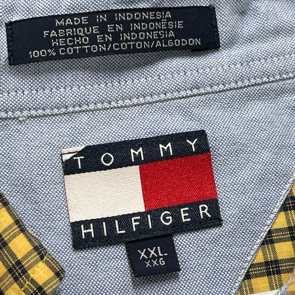 Tommy Hilfiger Men's Yellow Checkered Long Sleeve Dress Shirt XXL - Picture 2 of 6